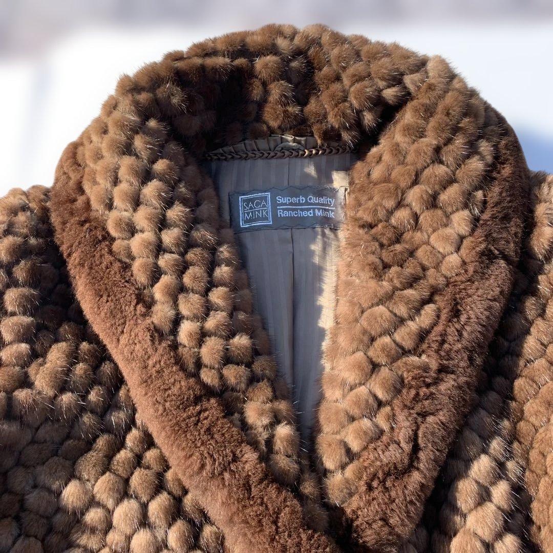 高級　サガミンク　毛皮　ハーフコート　ファー