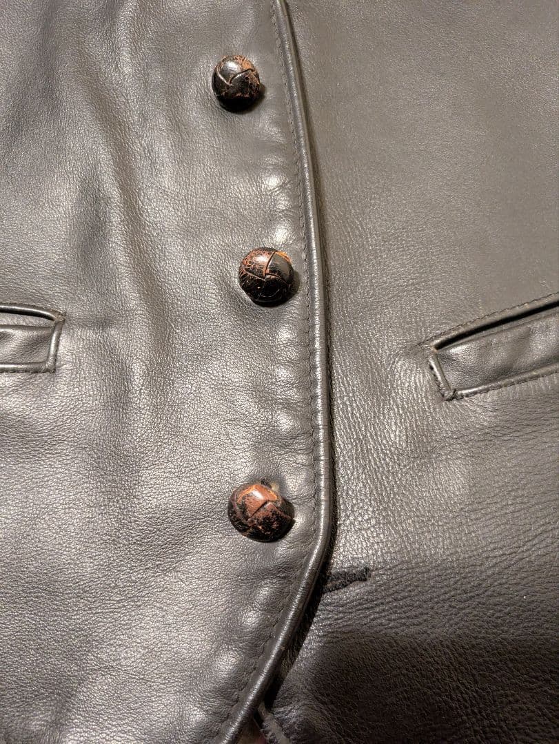 o*b様 schott レザーベスト424V　 ブラック　L　USA製