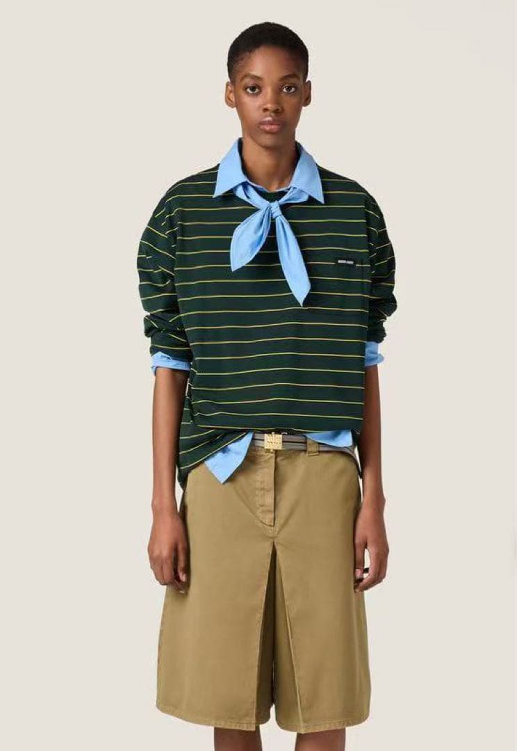 miumiu コットンジャージー 長袖Tシャツ美品