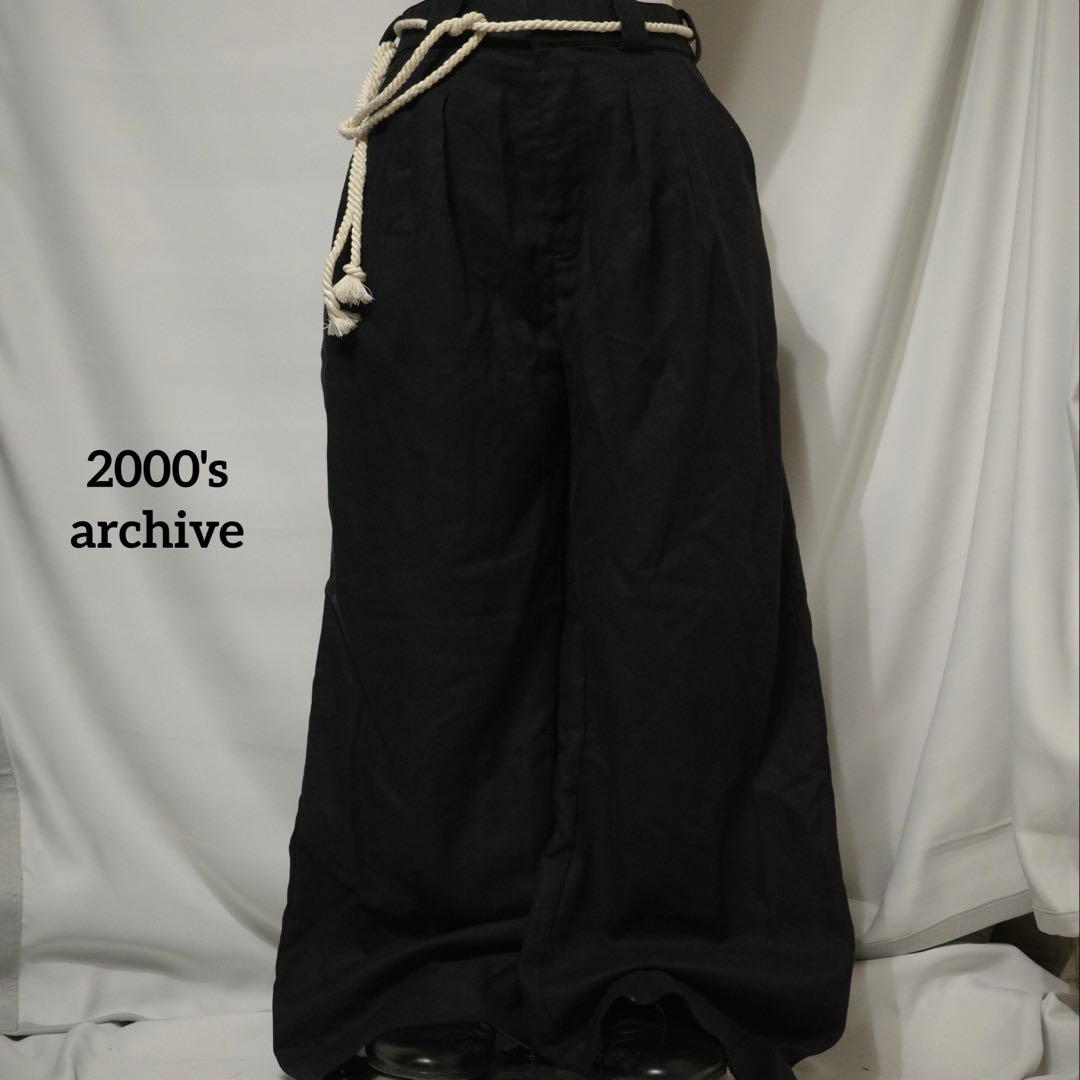 パンツ 2000's archive Black buggy slacks y2k