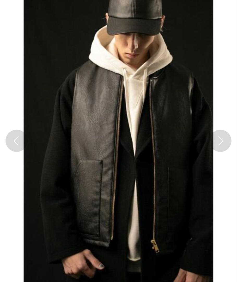 monkey time FAUX LTHR ZIP VEST/ベスト（L）