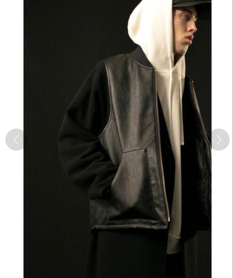 monkey time FAUX LTHR ZIP VEST/ベスト（L）