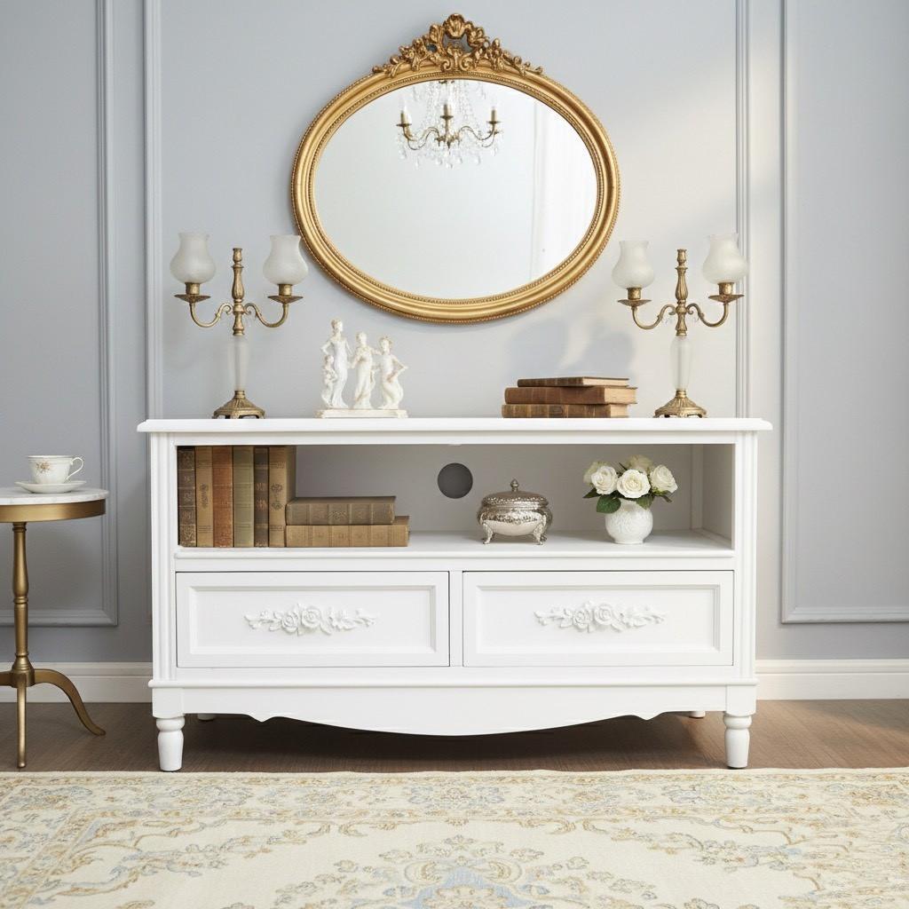 決算セール【新品】アンティーク風 テレビボード　フレンチテイスト