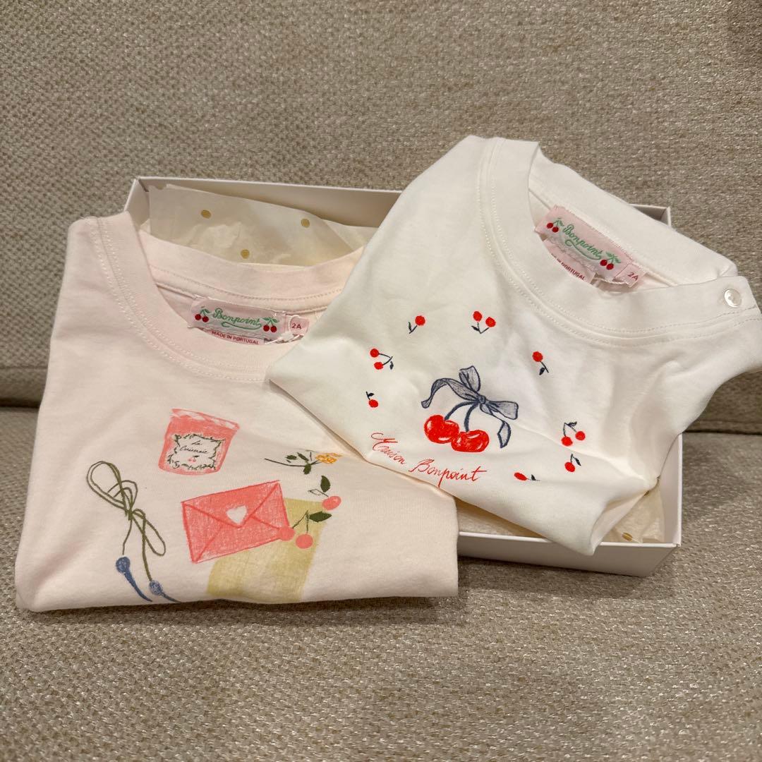 [なるみん✨断捨離] Bonpoint イラスト付きTシャツ2枚セット