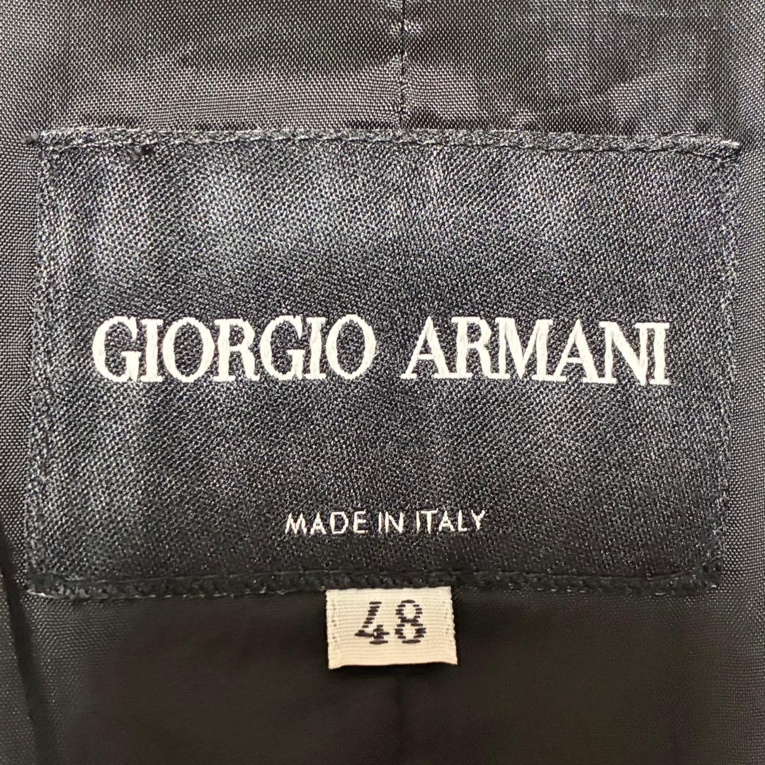 GIORGIOARMANI美品イタリア製テーラードジャケットブラック黒XL位48