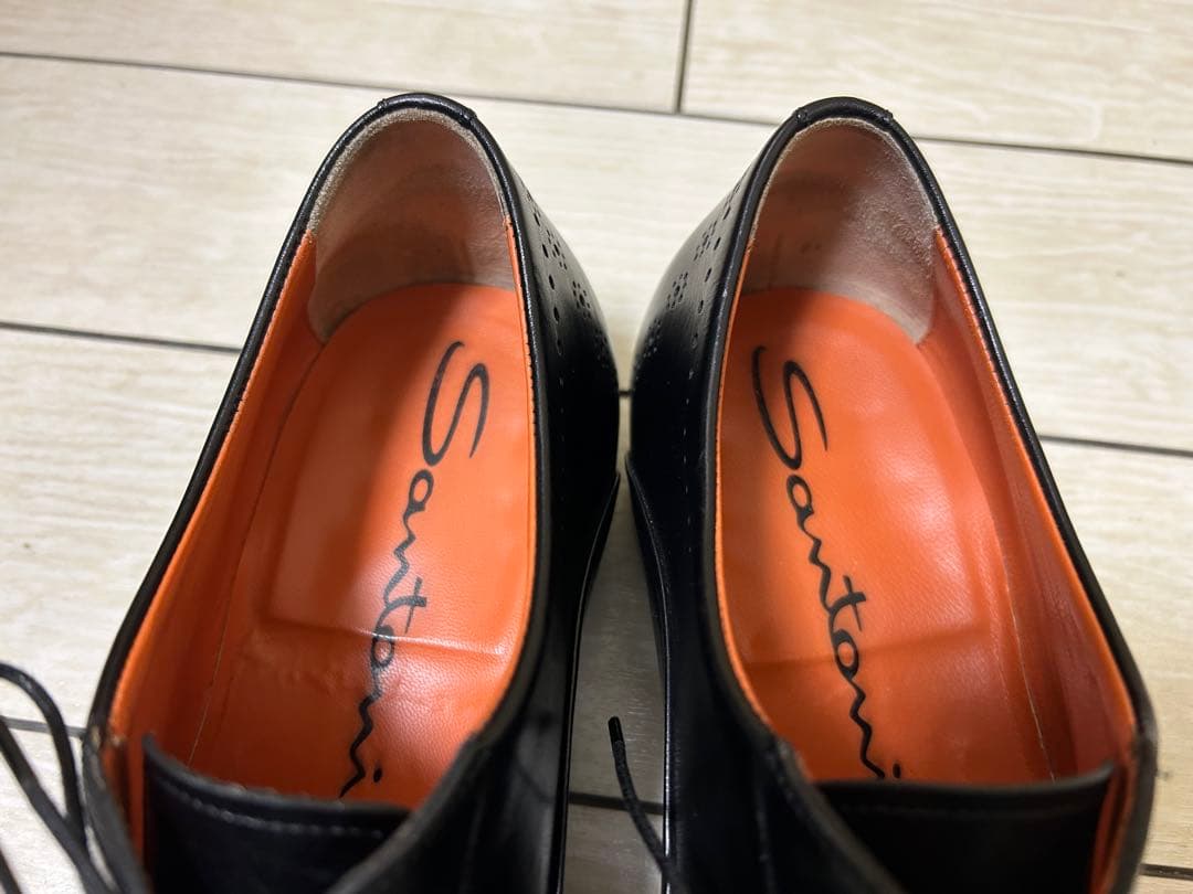 Santoni ブラックオックスフォードシューズ　11542