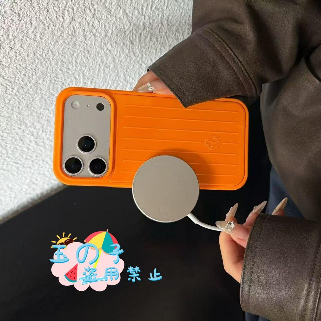 RIMOWAiPhone17Pro Maxワイヤレス充電対応スマホケースオレンジ