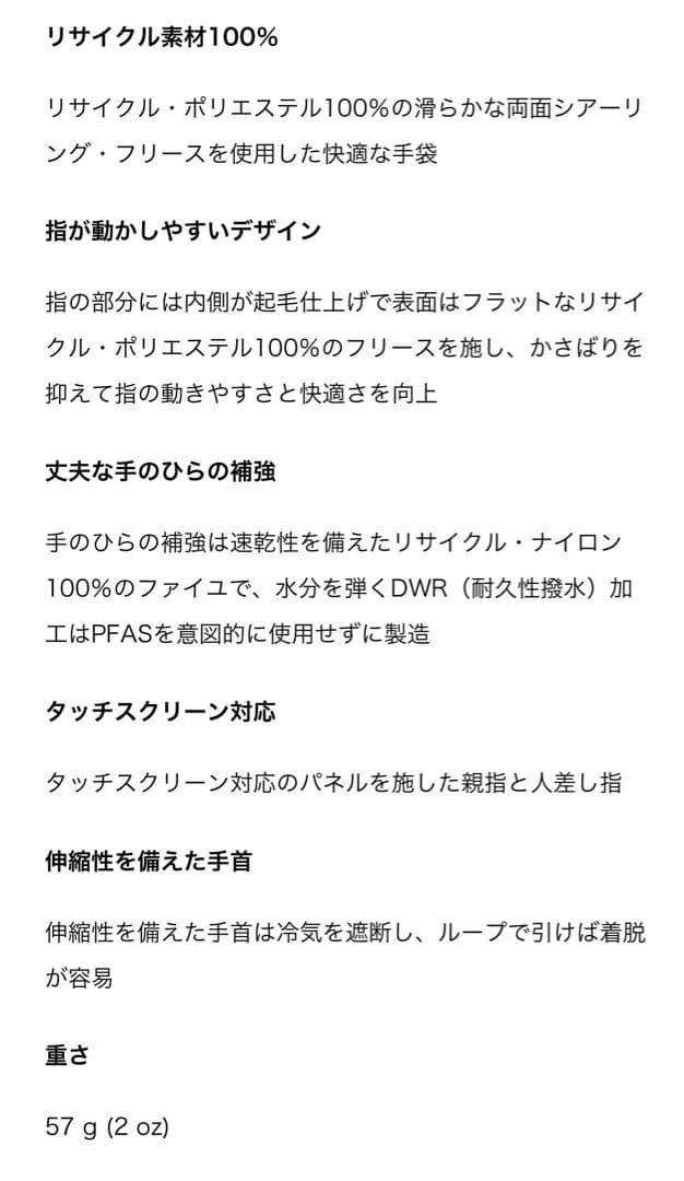 パタゴニア　レトロ　パイル　グローブ MRLB サイズXS