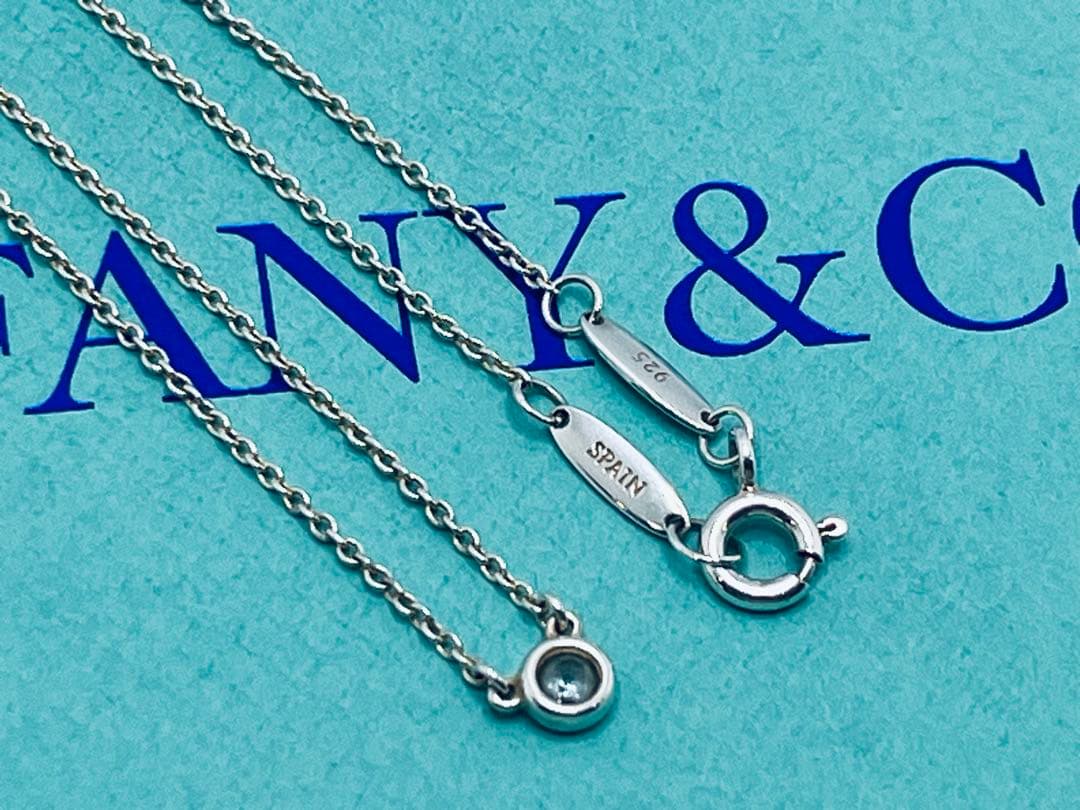 c837 美品　ティファニー　バイザヤード　アクアマリン　ネックレス　925