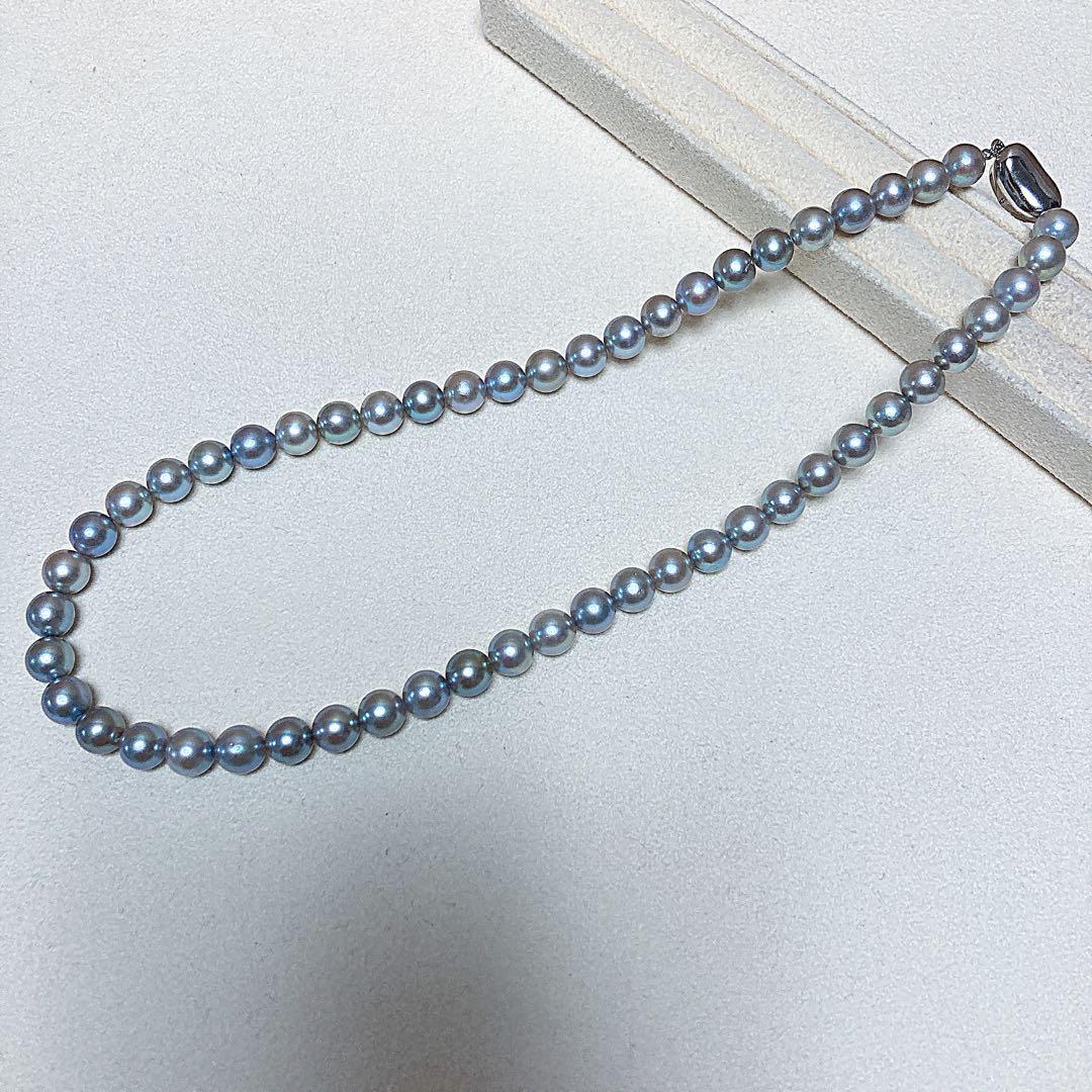 【新品・百貨店商品／総本店】1701綺麗なナチュラル色アコヤ真珠フォーマルグレー