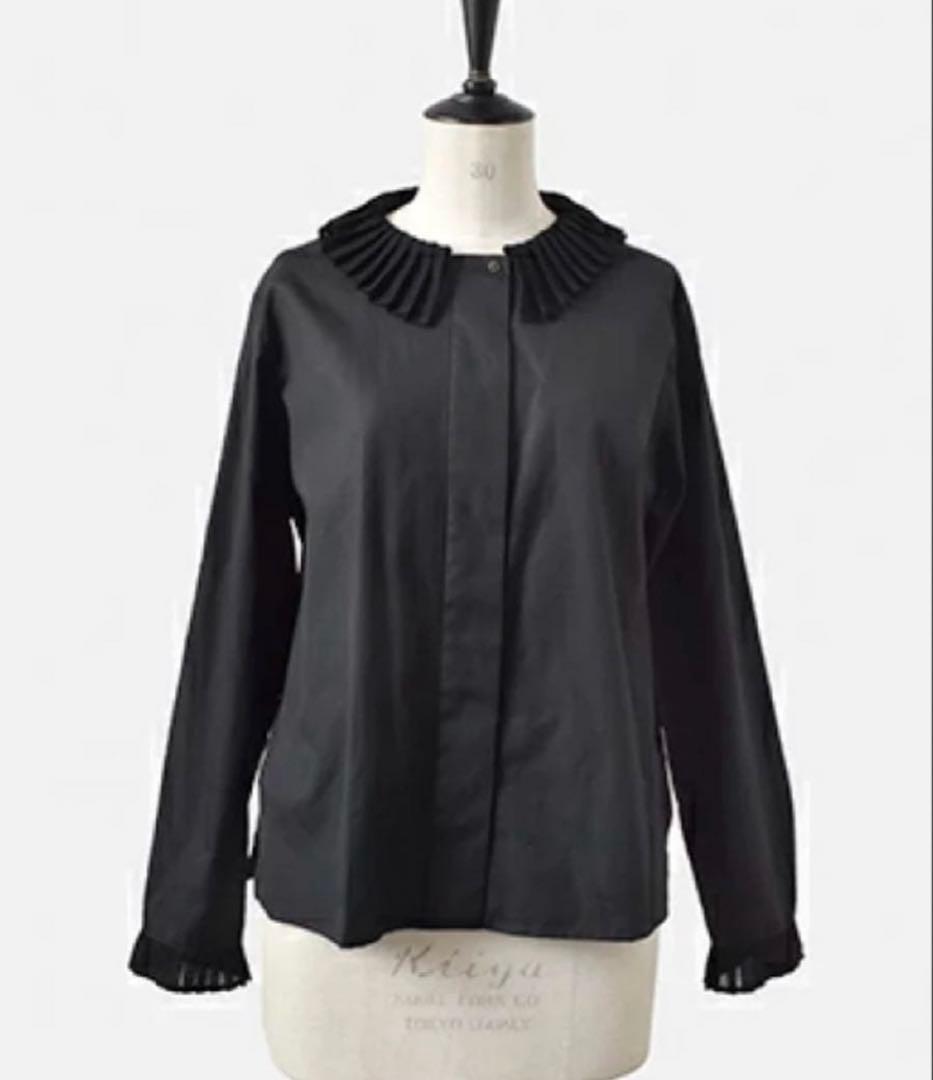 mizuiroindコットンプリーツカラーフロント