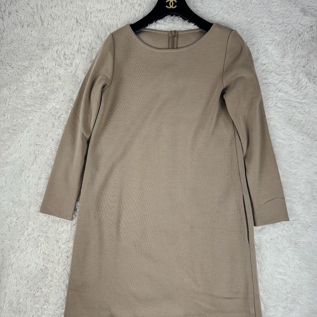 miminene 現行フォクシーロングニットワンピース38ベージュ長袖M