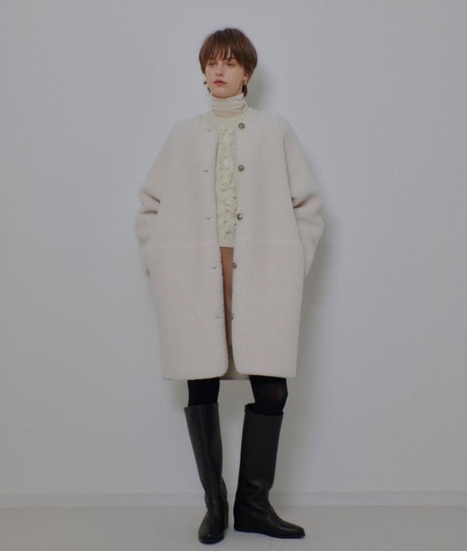 あ*ん様 アルアバイルツーブロッキングボアコートボアジャケットファーコートファー