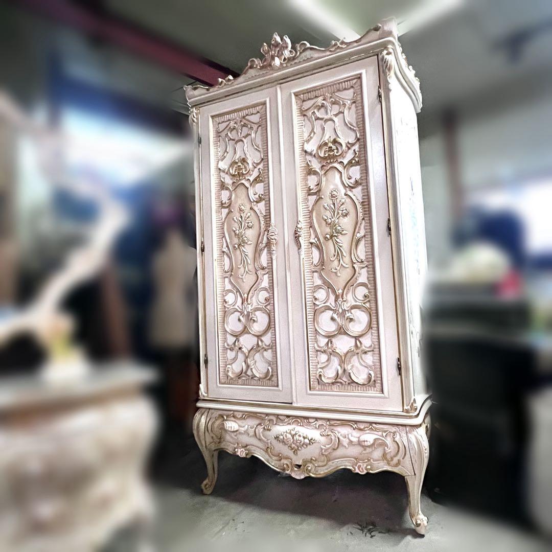 ロココ調 姫家具 アンティーク クローゼット ワードローブ 大型 猫脚