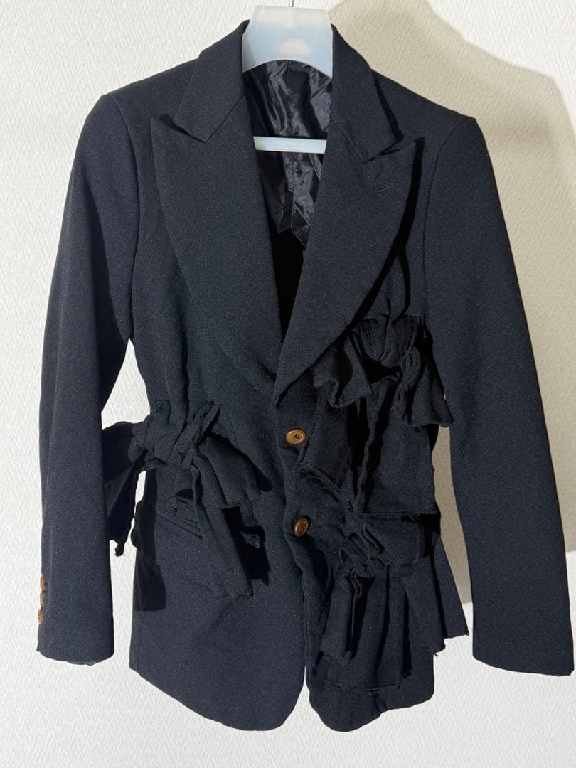 コムデギャルソン リボン装飾テーラードジャケット ストレッチ