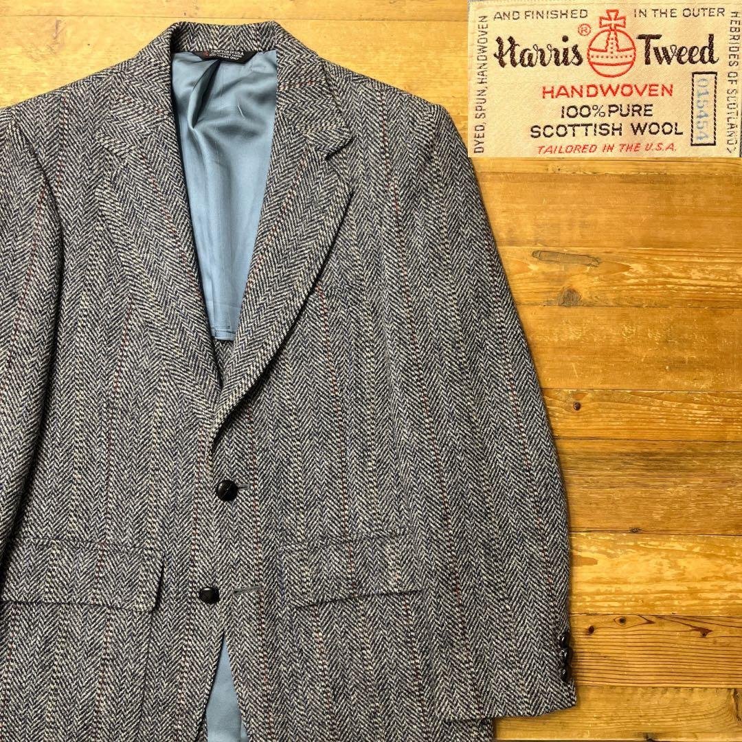 90s Harris Tweed ハリスツイード 米国製 ウール テーラード