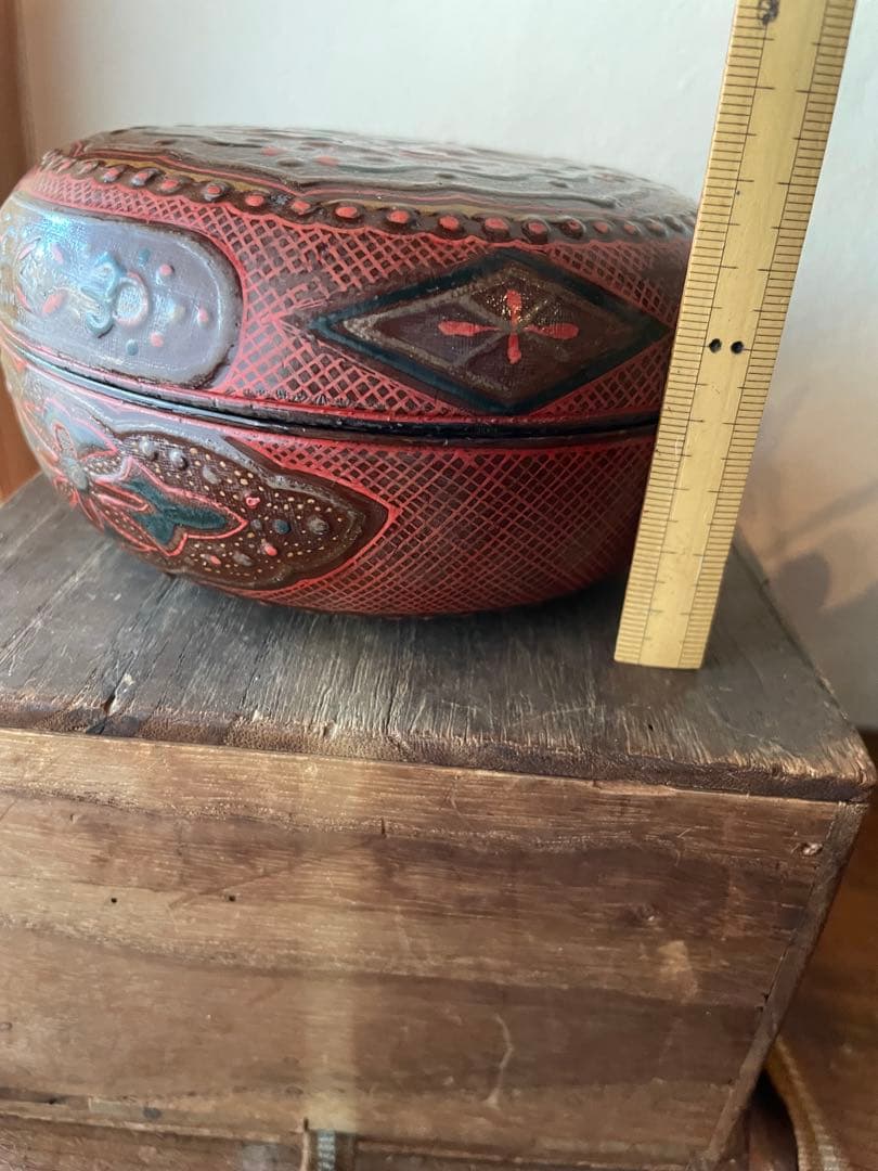 唐物　菓子器　漆器　時代物　蓋物　螺鈿