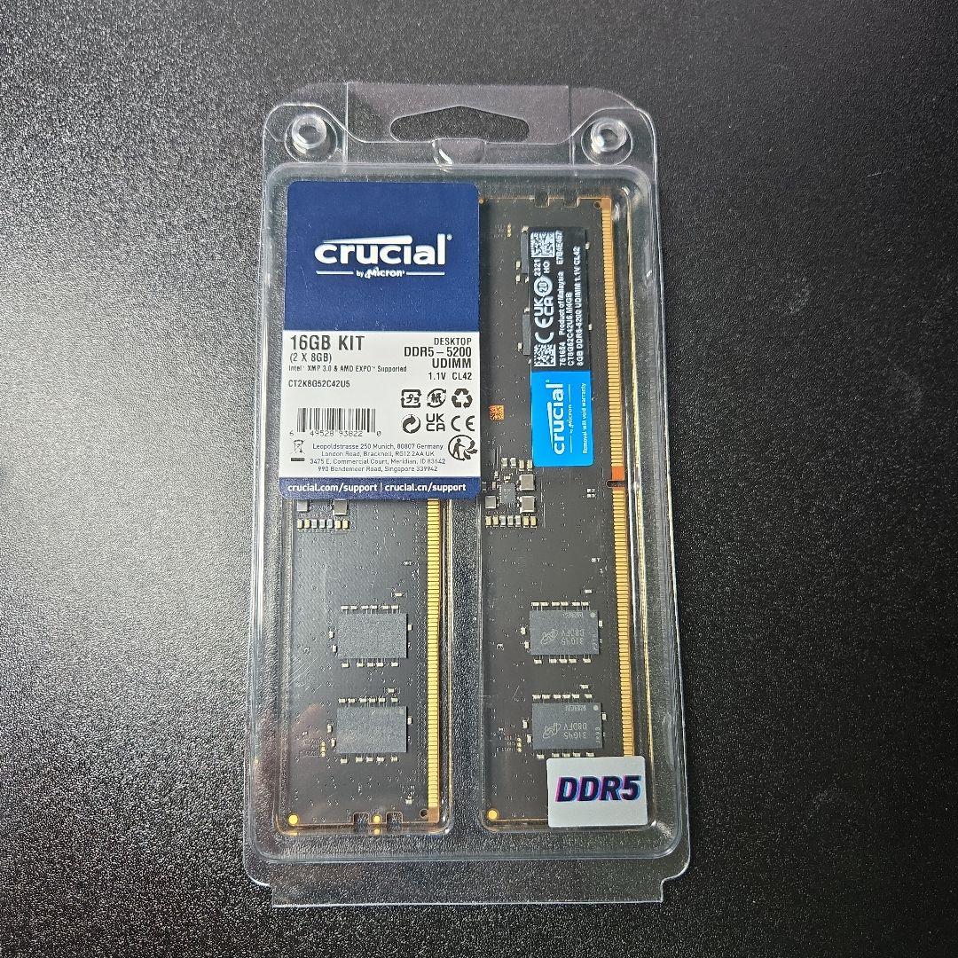Crucial 16GB DDR5-5200 メモリー
