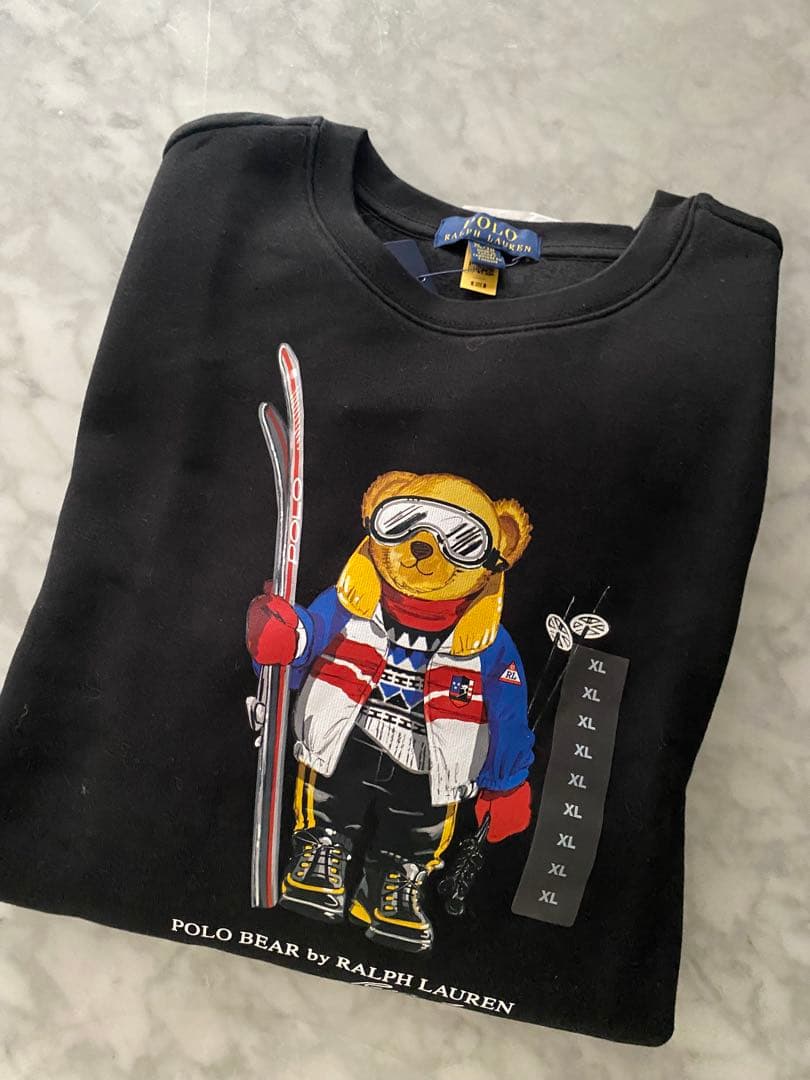 新品ラルフローレン 170 XL(18-20) スキー　ポロベア　トレーナー　黒