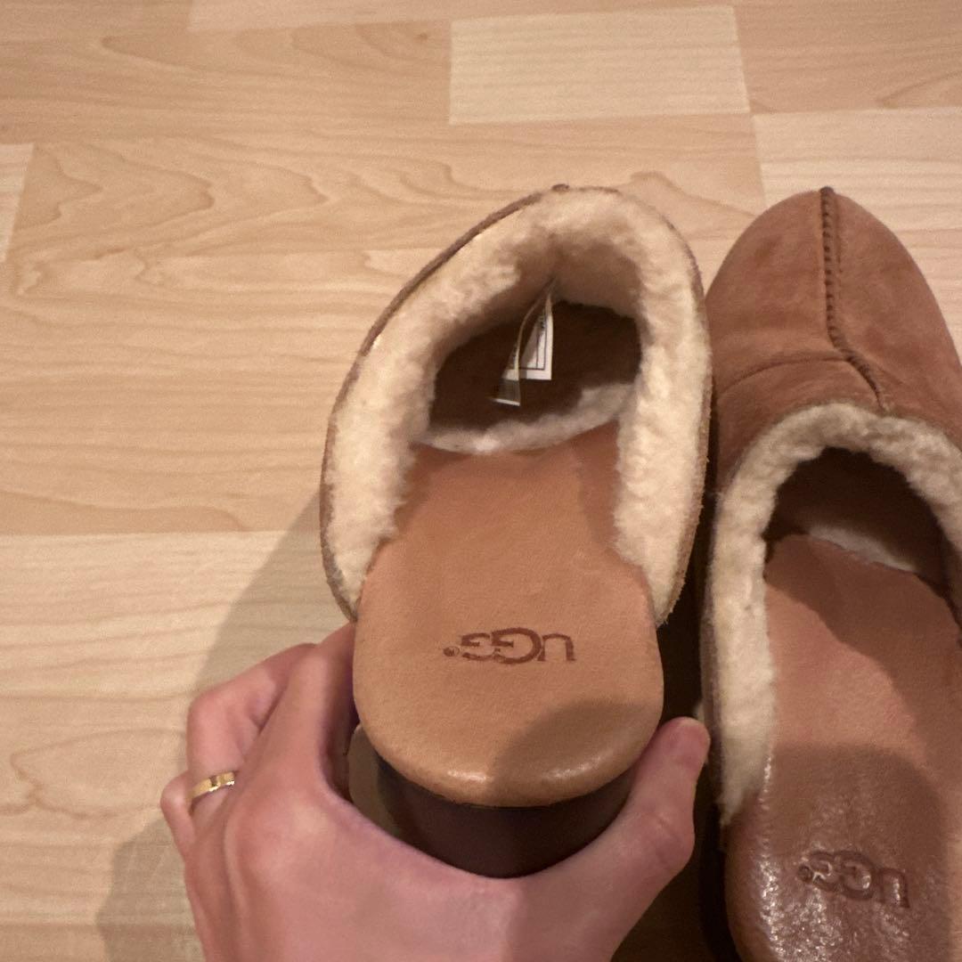 値下げ⭐︎UGG⭐︎アグ⭐︎ブラウンファー⭐︎クロッグサンダル　サボ/ヒール/24cm