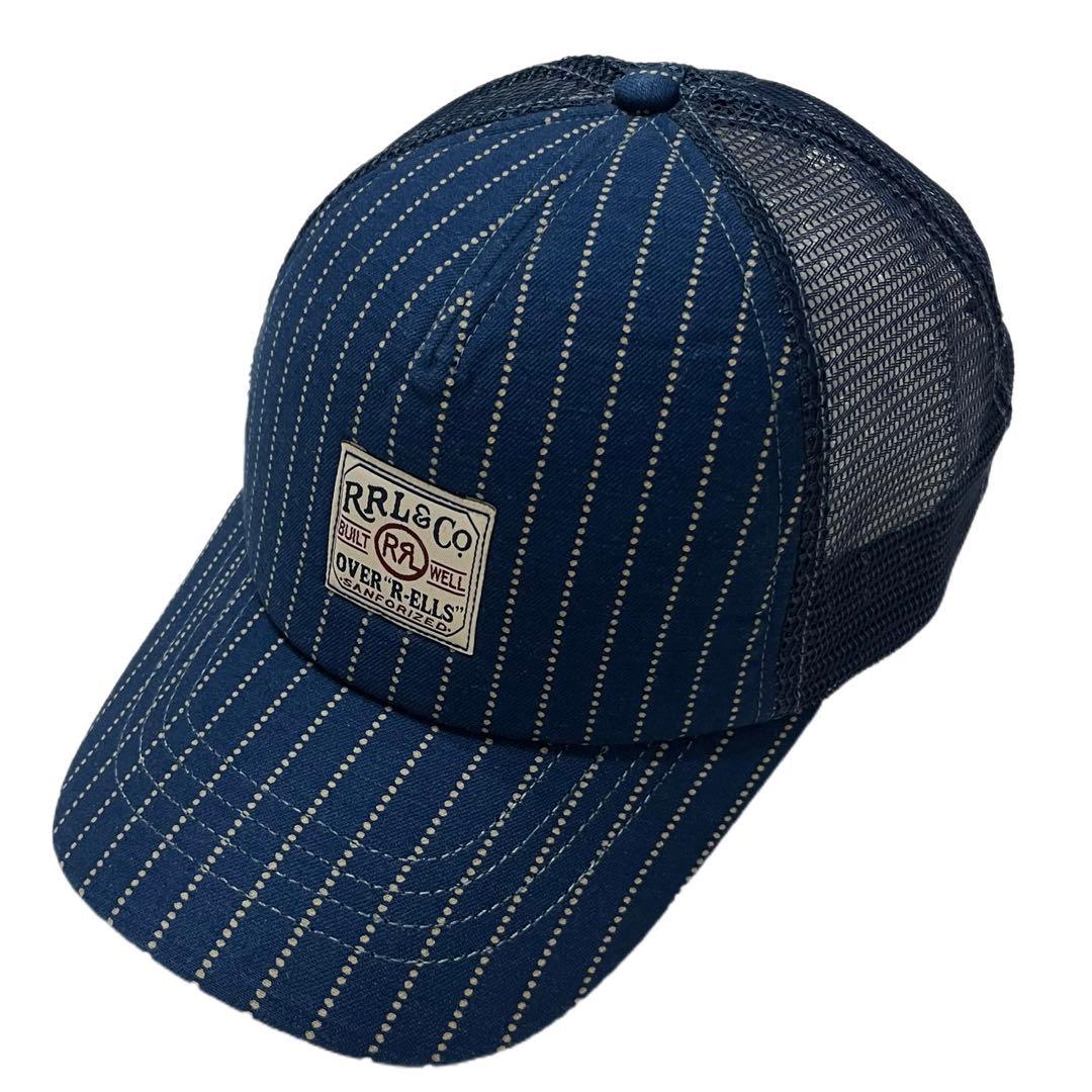 RRL 美品 濃紺 インディゴ ウォバッシュ トラッカー メッシュ キャップ