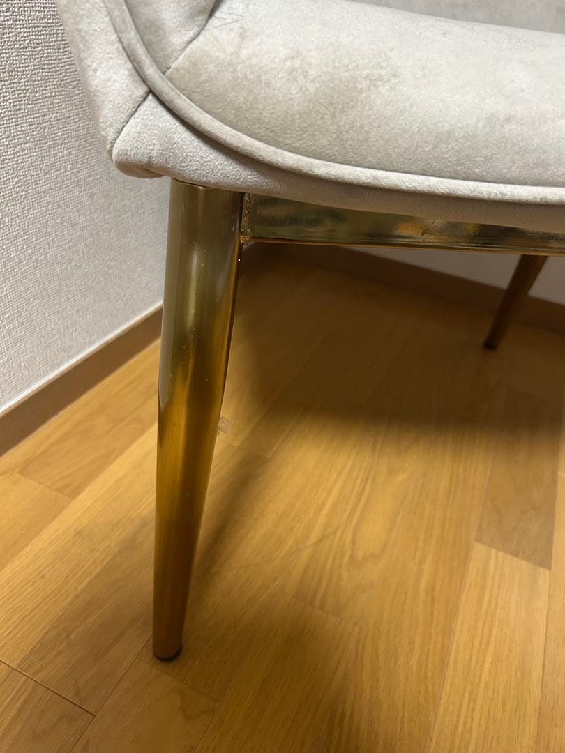 一人がけソファ　グレー ベルベット アームチェア