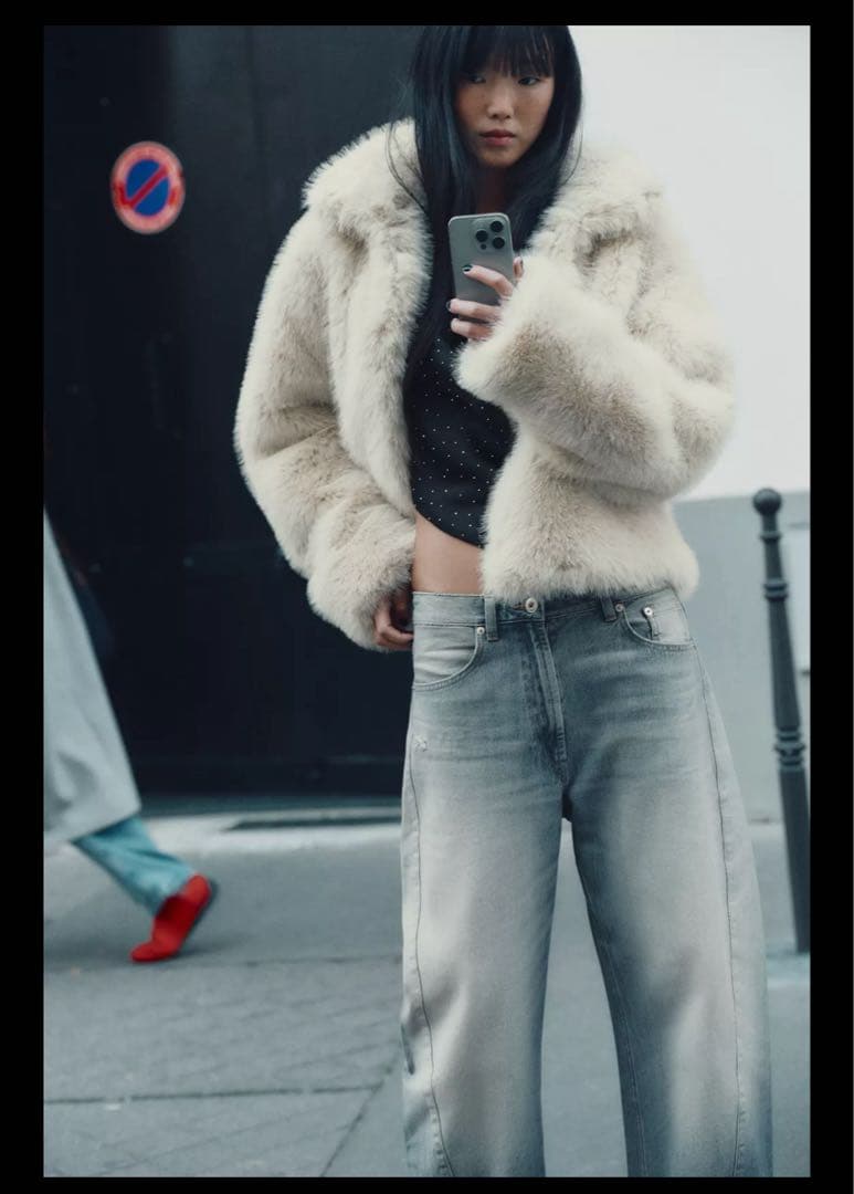 ZARA ショートフェイクファーコート 新品