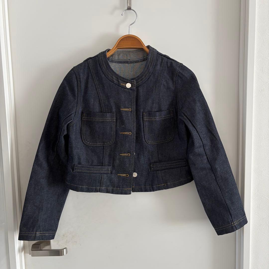 未使用アニュアンス　ノーカラーデニムジャケット　インディゴ