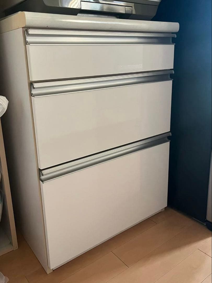 ホワイトキッチンカウンター 3引き出し