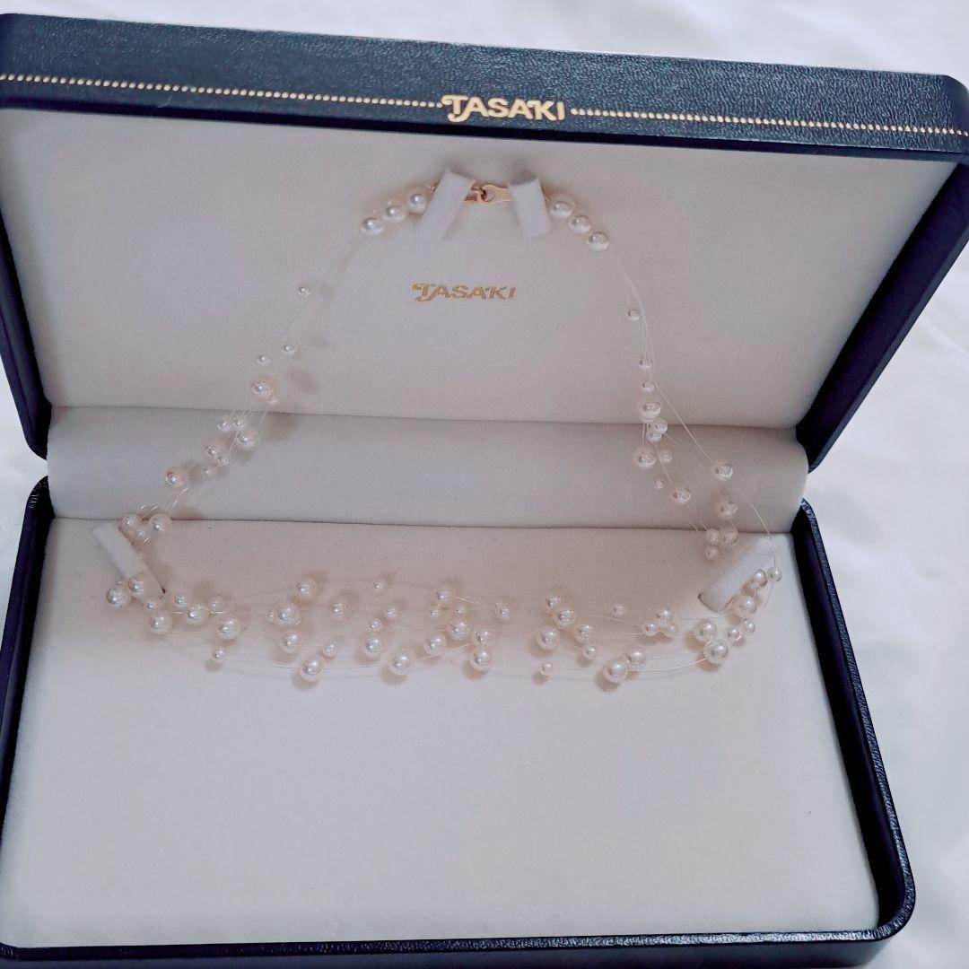 田崎　5連　フローラパールネックレス　ワイヤー　K18　3㎜～5㎜　ベビーパール