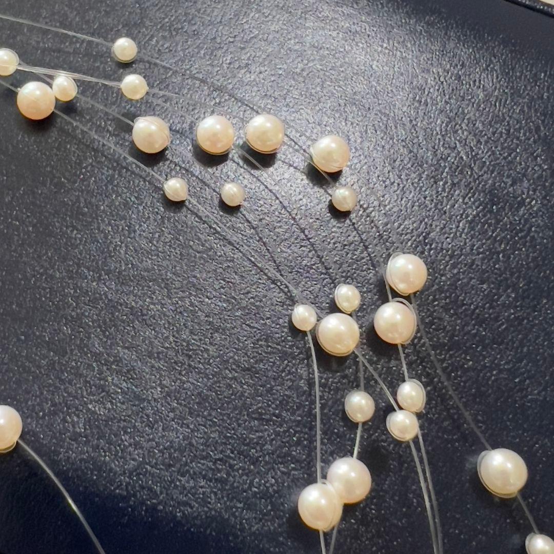 田崎　5連　フローラパールネックレス　ワイヤー　K18　3㎜～5㎜　ベビーパール