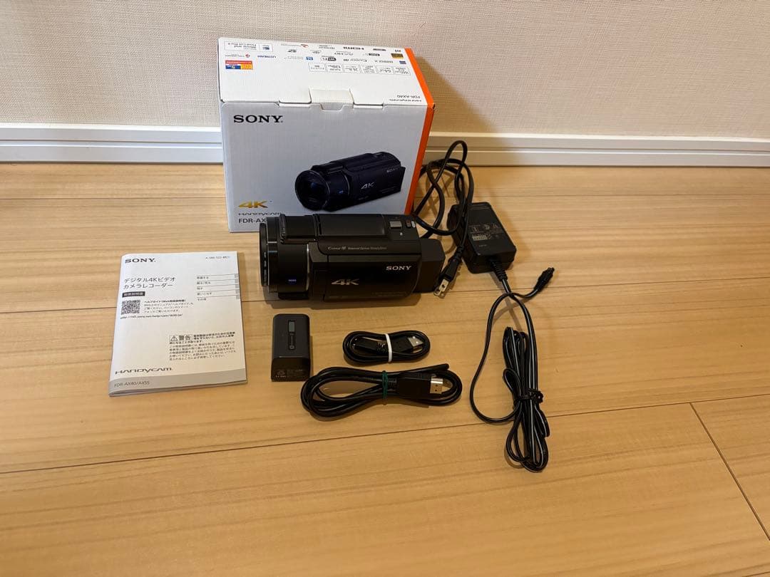 【訳あり】FDR-AX40 4K ビデオカメラ本体と付属品　　※ピンボケ不良