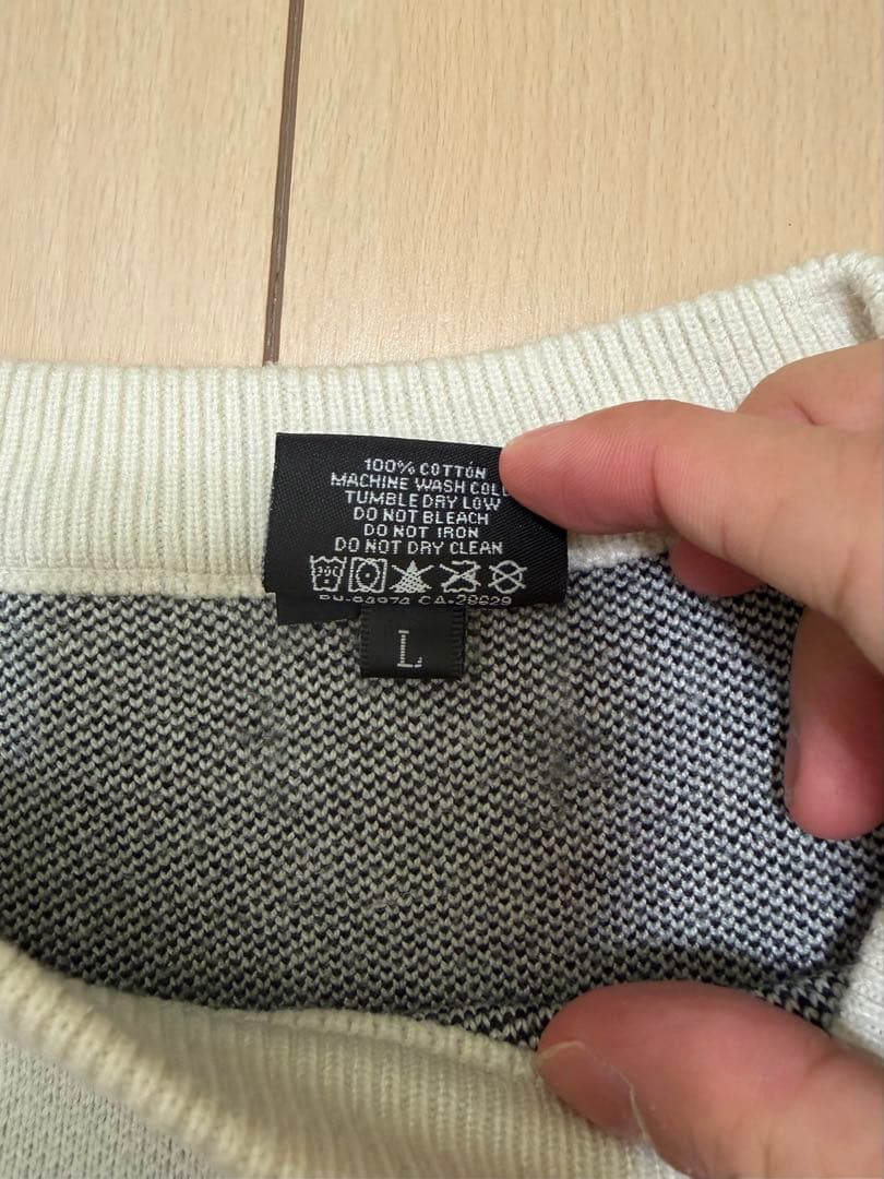 Stussy グラフィックセーター ホワイト/ブラック