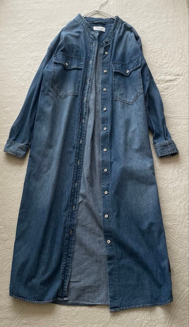 未使用SLOBE IENA LE DENIMバンドカラーロングデニムワンピース