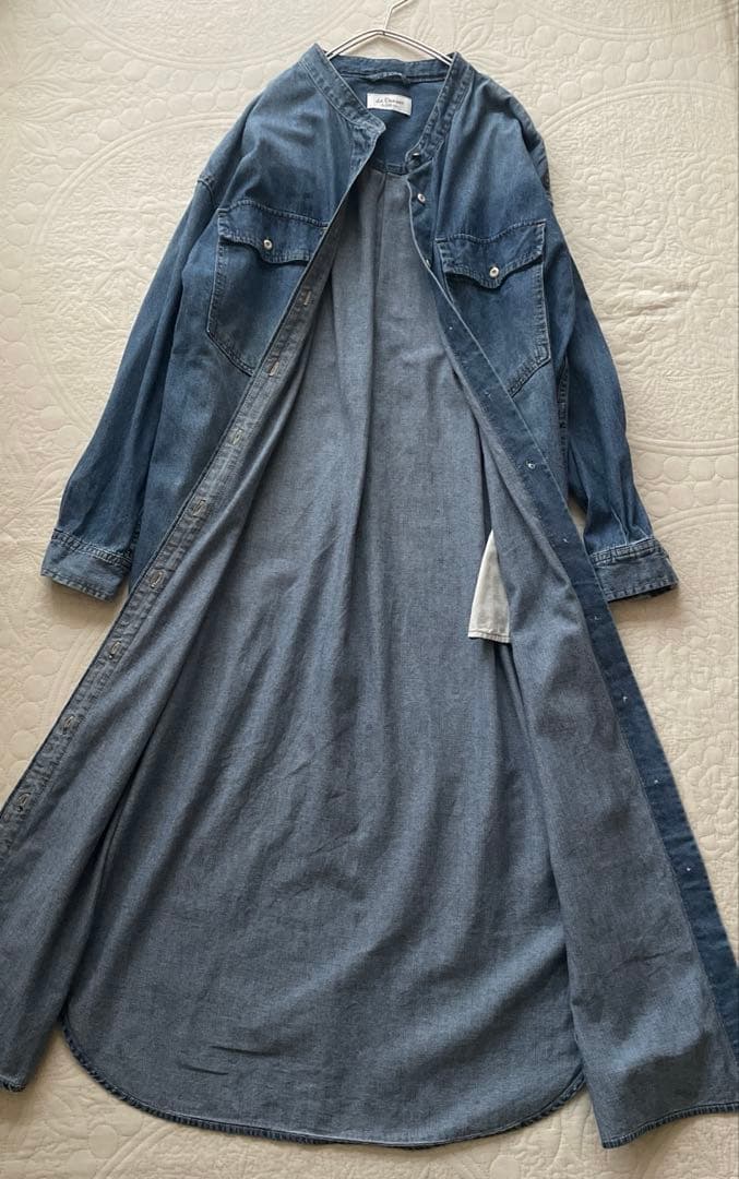 未使用SLOBE IENA LE DENIMバンドカラーロングデニムワンピース