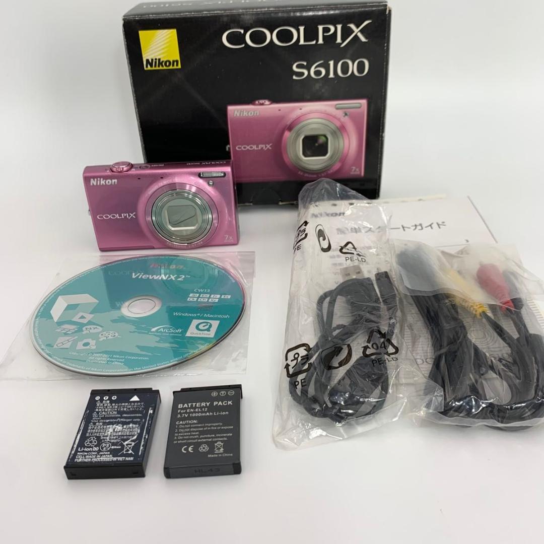 外観美品 訳あり　Nikon COOLPIX S6100 ピンク デジカメ