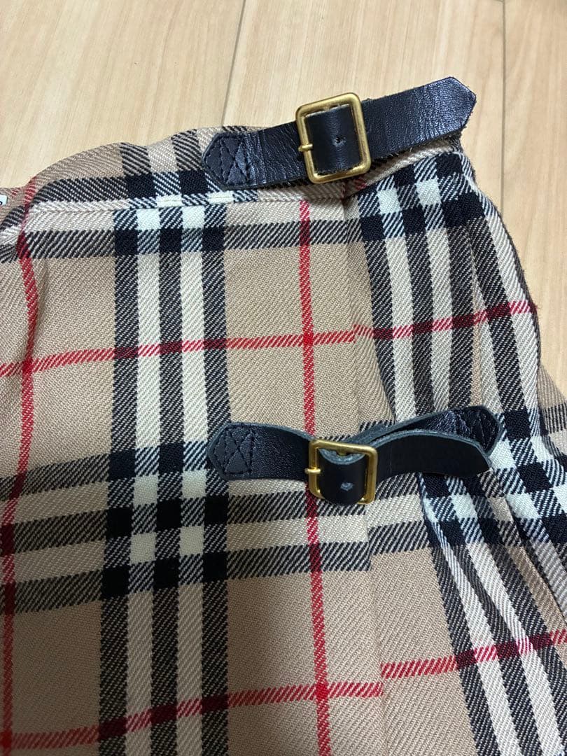 BURBERRYブルーレーベル プリーツスカート ベージュ ノバチェック ベルト