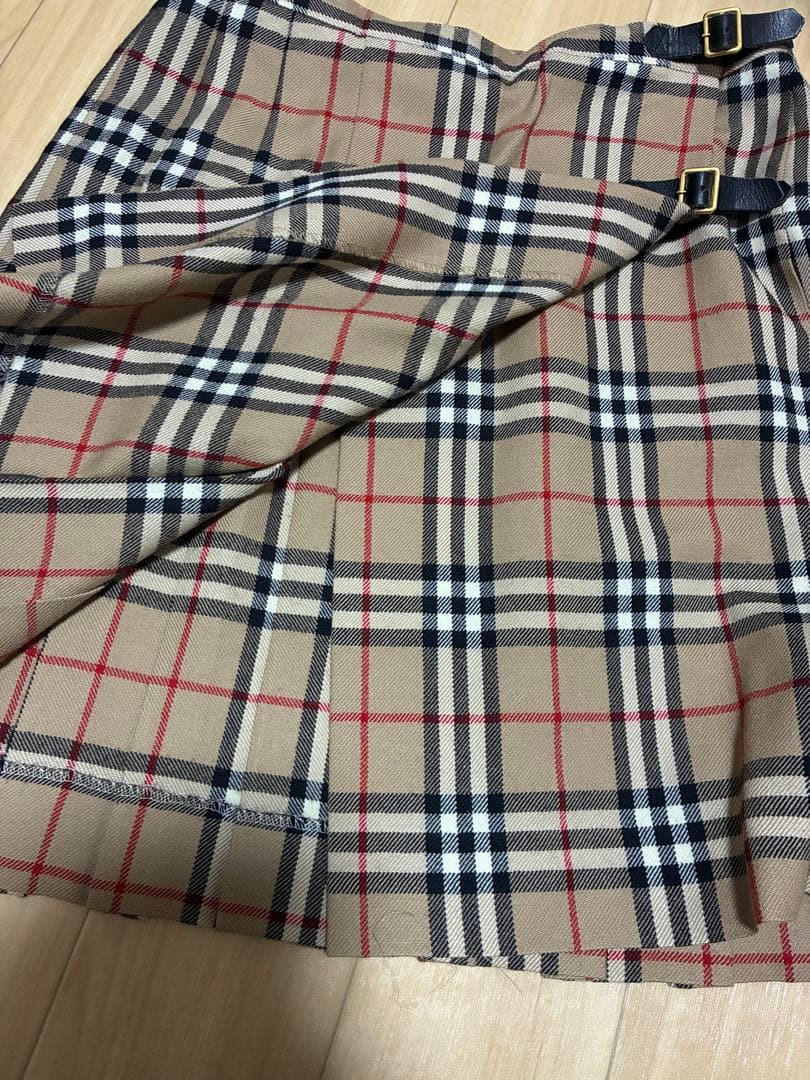 BURBERRYブルーレーベル プリーツスカート ベージュ ノバチェック ベルト