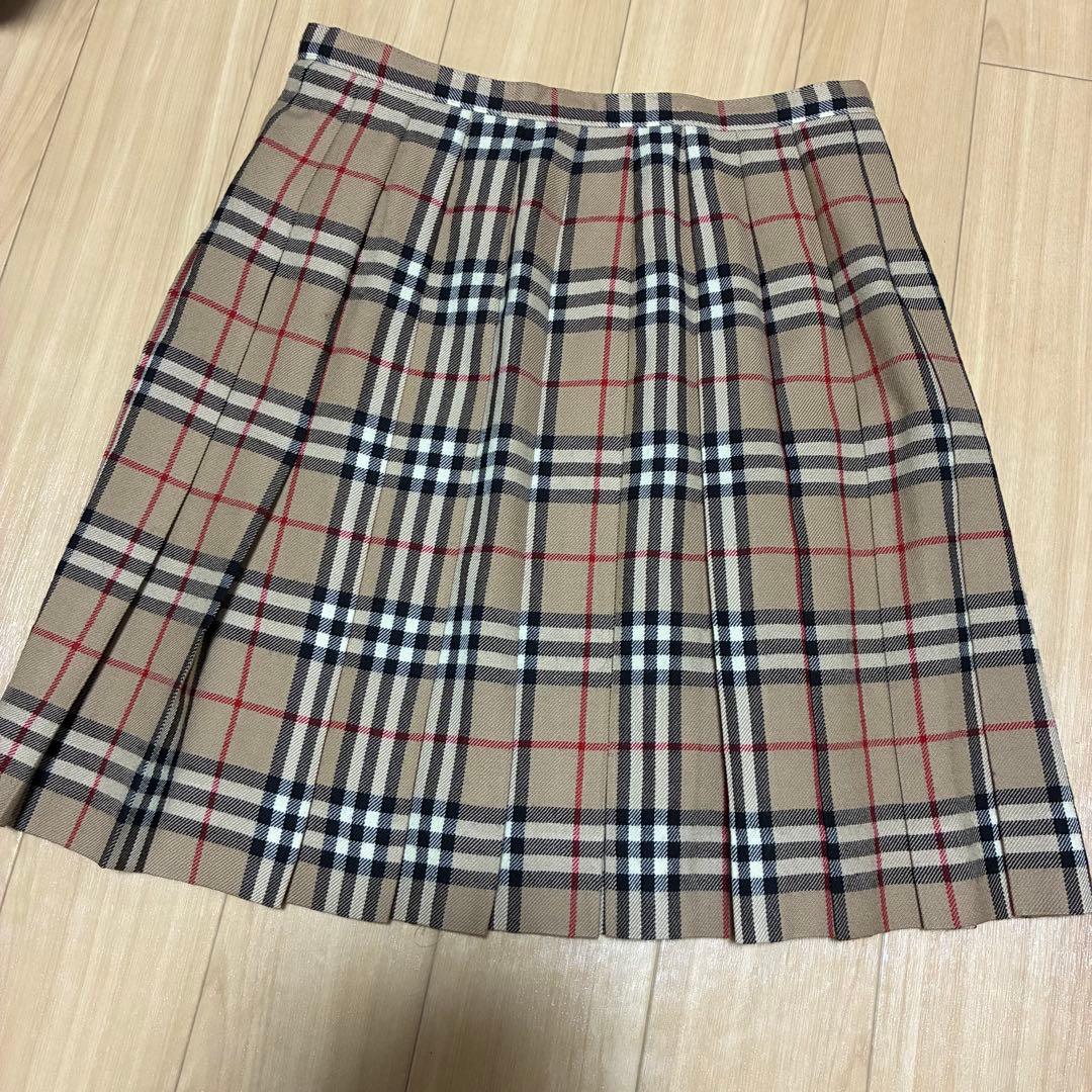 BURBERRYブルーレーベル プリーツスカート ベージュ ノバチェック ベルト