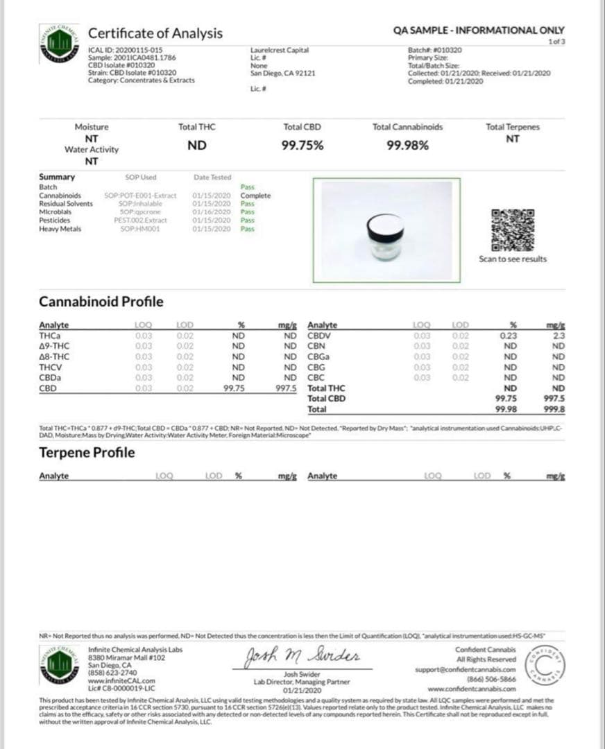 CBD 99%アイソレート原料 30g