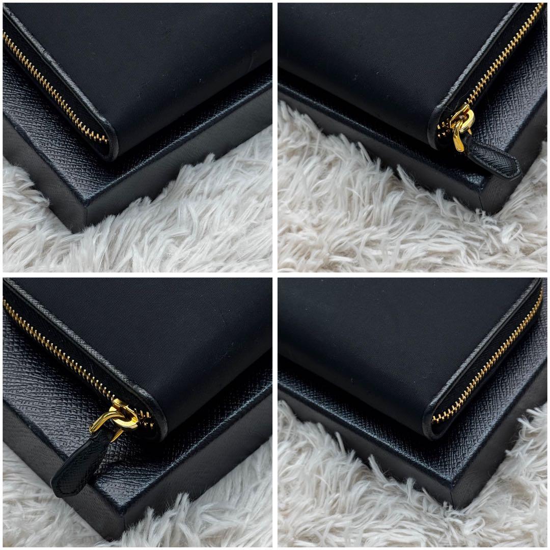 現行 美品✨プラダ トライアングルロゴ サフィアーノ ナイロン 長財布