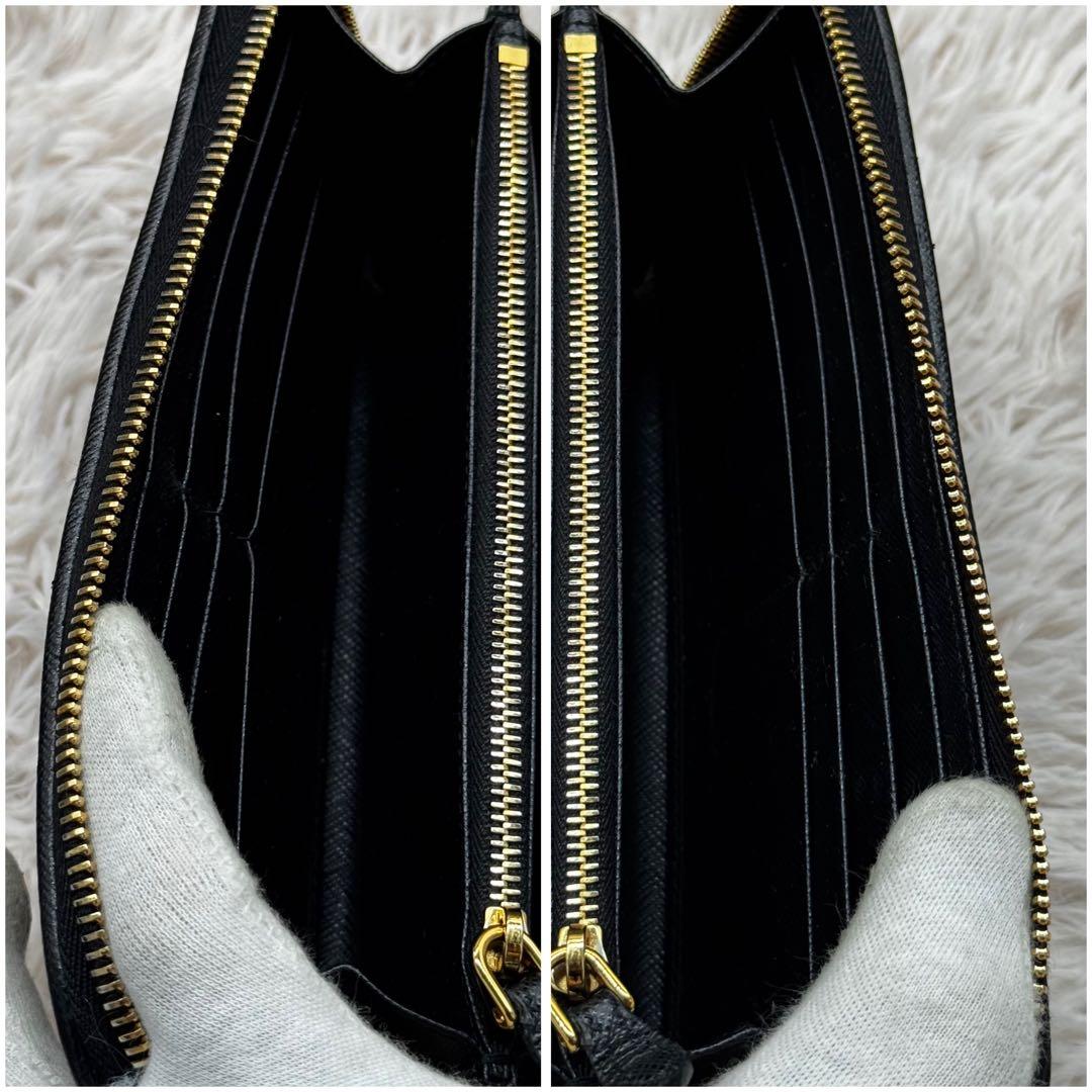 現行 美品✨プラダ トライアングルロゴ サフィアーノ ナイロン 長財布