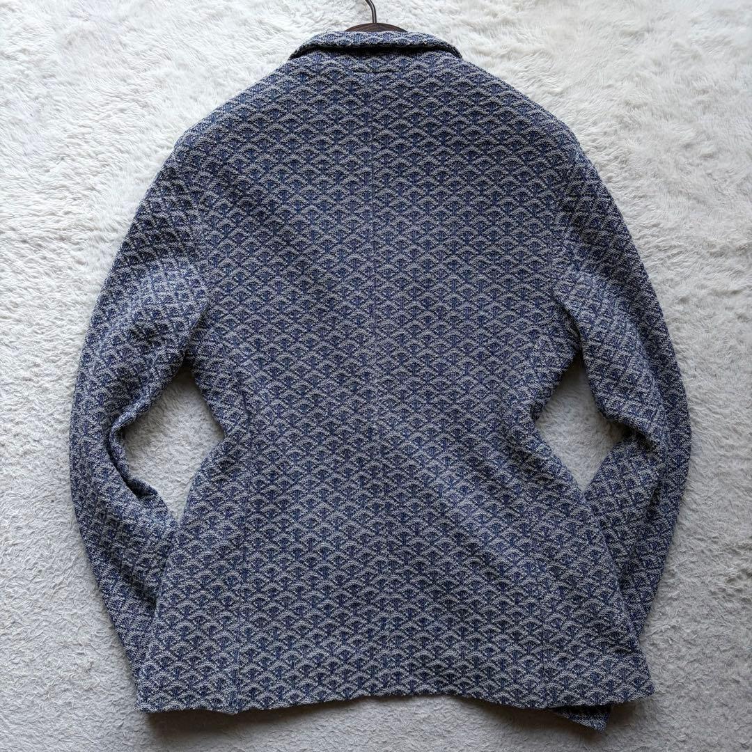【新品未使用タグ付き】エンポリオアルマーニ ニットテーラードジャケット 総柄 M