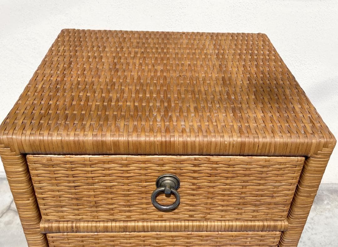 ラタン チェスト 6段引き出し レトロ アンティーク