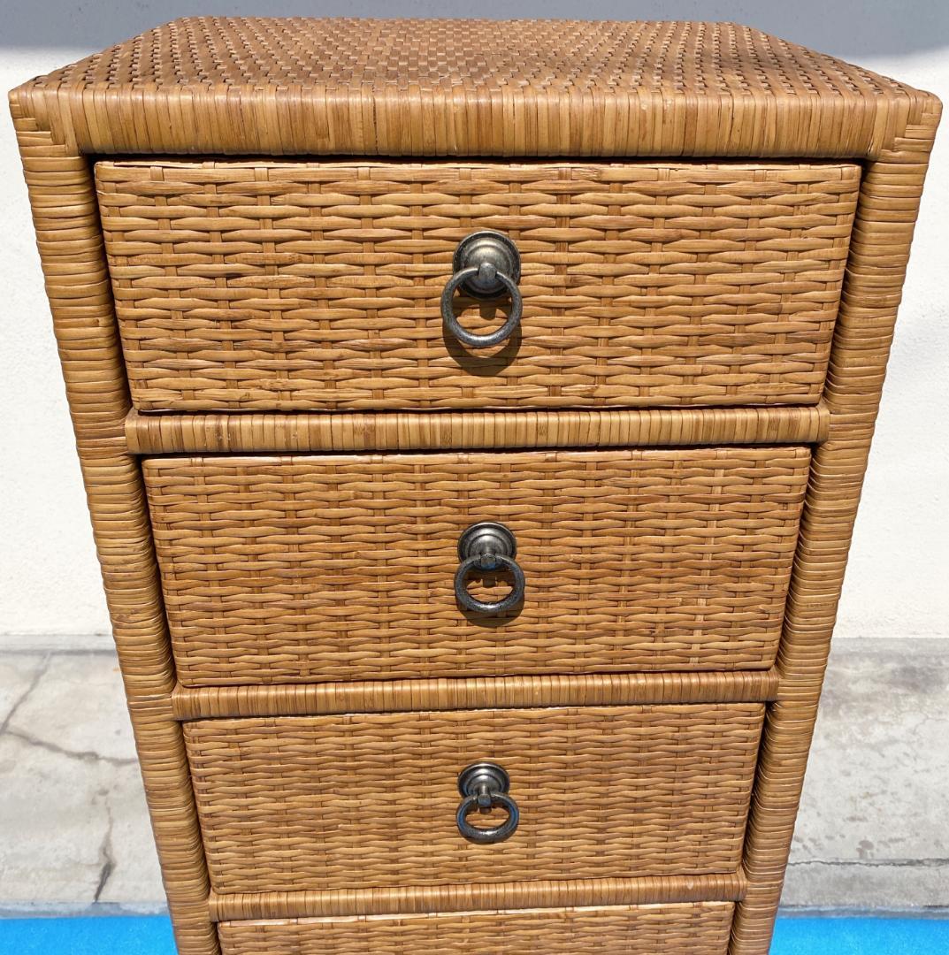 ラタン チェスト 6段引き出し レトロ アンティーク