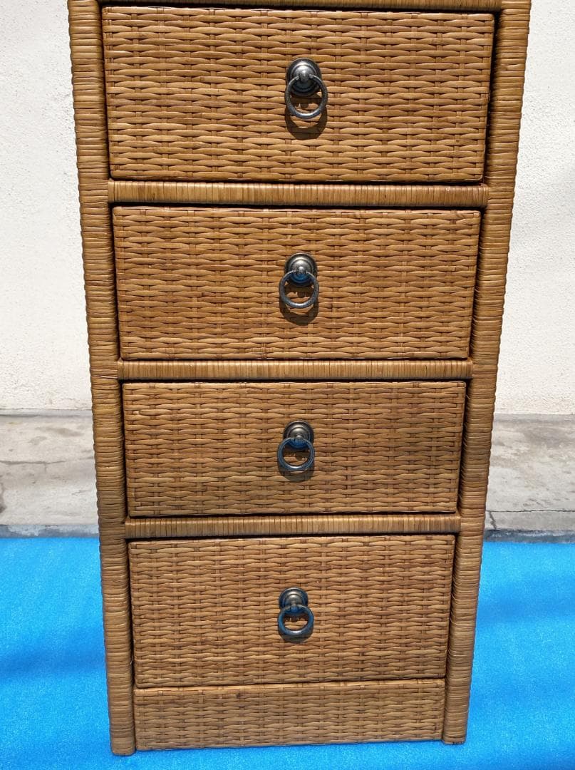 ラタン チェスト 6段引き出し レトロ アンティーク