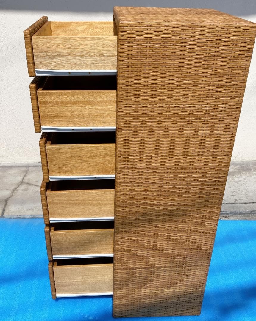 ラタン チェスト 6段引き出し レトロ アンティーク