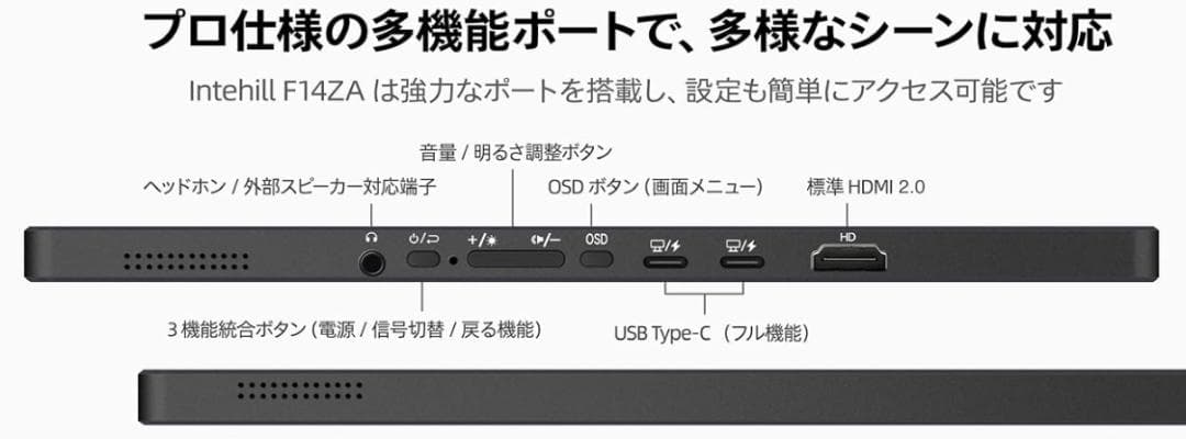 2025年新製品 Intehill モバイルモニター 14インチ F14ZA