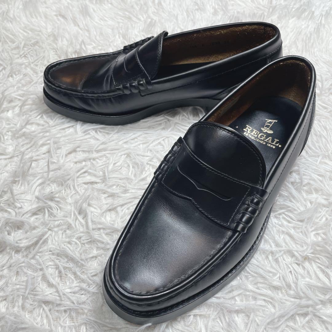 極美品　リーガル　ローファー　レザー　ブラック　黒　25cm