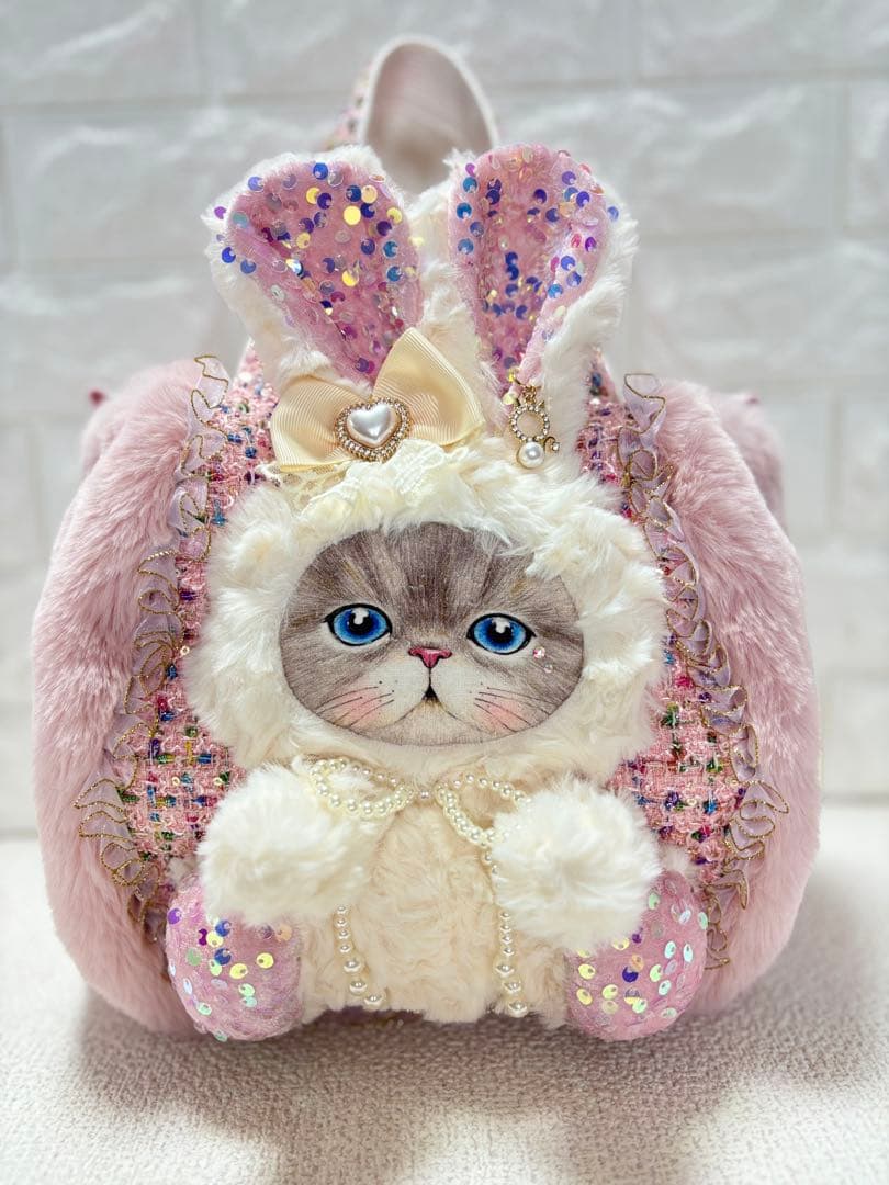 あ*こ様 コヤンイサムチョ　ハンドメイド　ファーバッグ　白　ルミちゃん　うさぎ